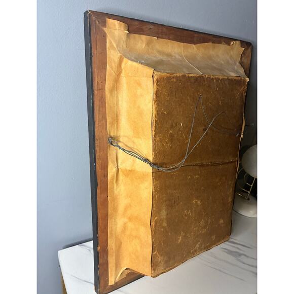 1889 Catholic Devotional Shrine Pair Framed Religious Figures with Original Text - Picture 9 of 16